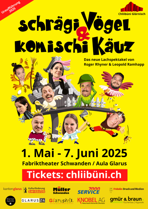 Plakat zur Theaterproduktion 2025 der Chliibüni Glärnisch mit dem Titel 