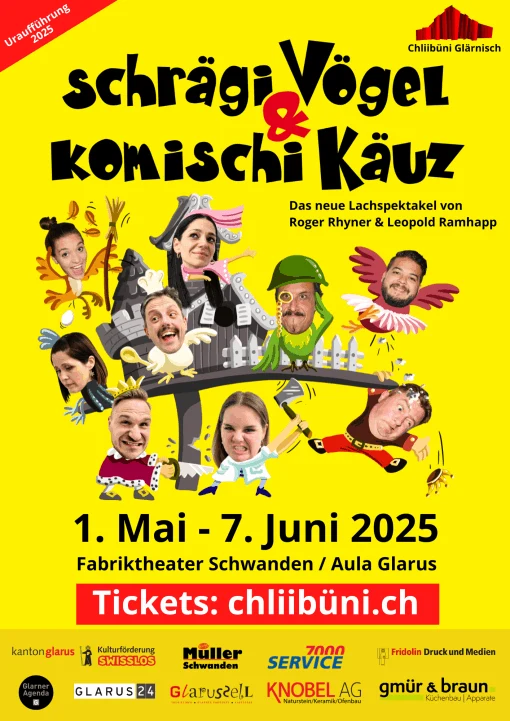Plakat schrägi Vögel & komischi Käuz (2025)